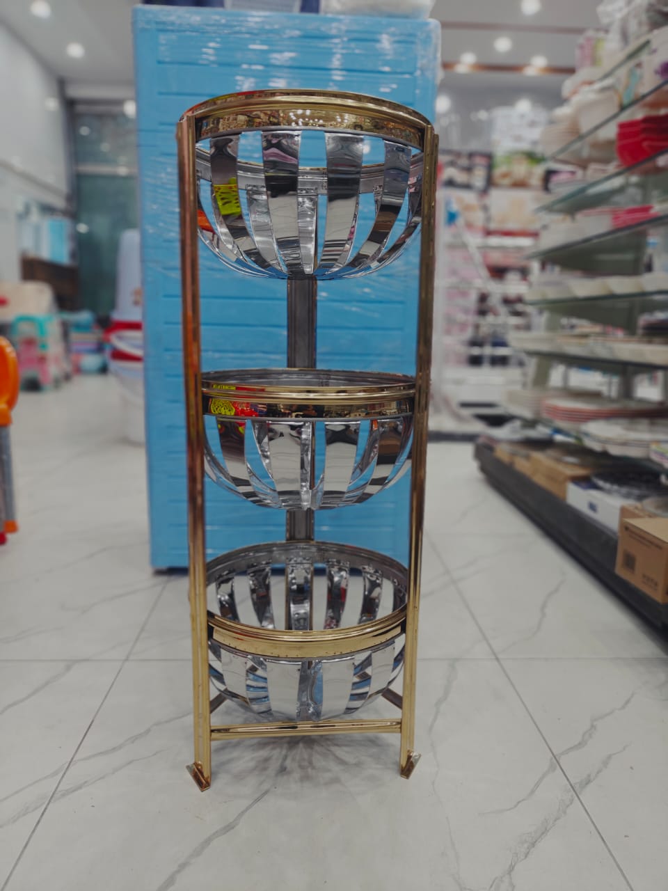 Golden Sabzi Rack – 3 Khana