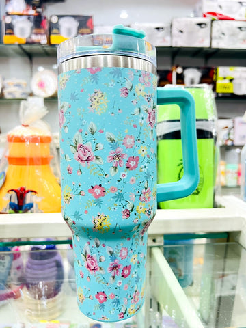 Blue Floral Tumbler