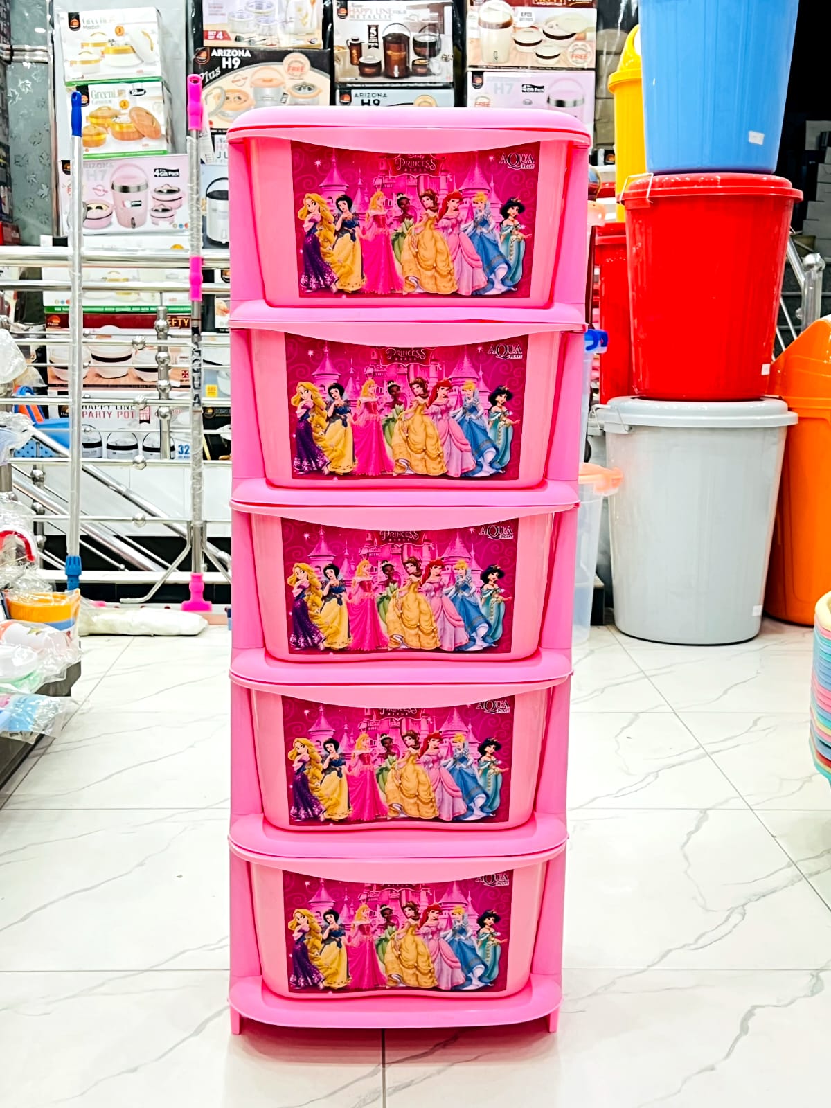 Aqua Printed Kids Cabinet – 5 in 1