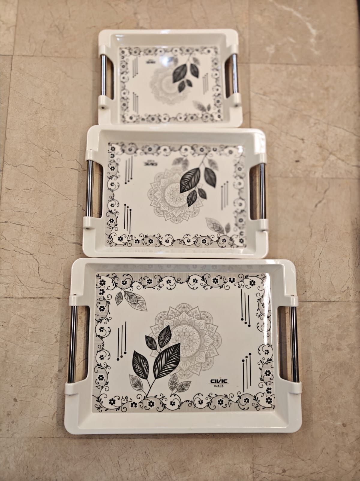 Civic Tray Set – 3 Piece | Elegant &amp; Durable Serving Trays